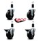 Service Caster 4'' Soft Rubber Wheel Swivel 1-3/8'' Expanding Stem Caster Set 2 Brakes, 4PK SCC-EX20S414-SRS-2-PLB-2-138 - alternate 5